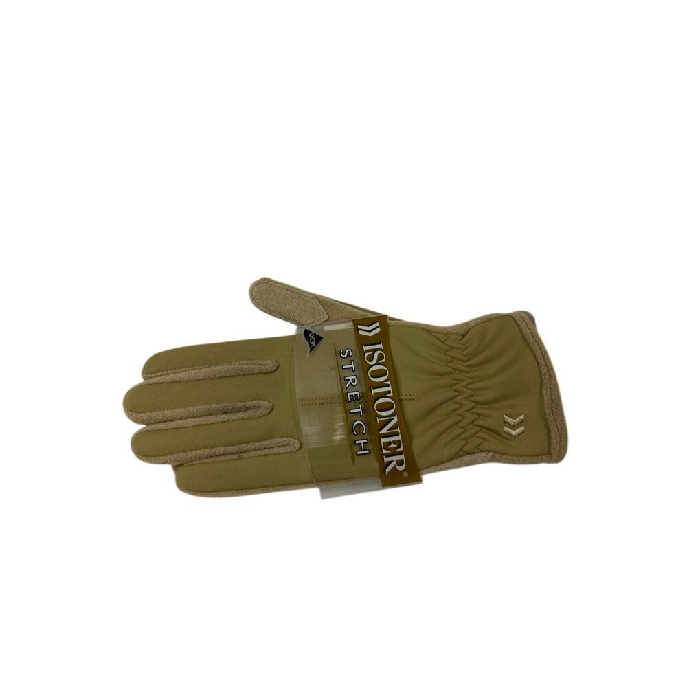 Isotoner lycra stretch gloves new tan 2009 rn#22605